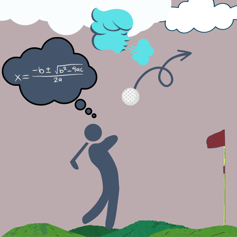 Golfer treffen Enttscheidungen über den richtigen Schlag. Manchmal verdirbt der Wind das Ergebnis.
